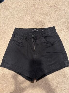Cotton On High Waist Black Denim Shorts